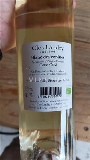 Korsika Ikke specificeret Clos Landry Blanc des copines 2023