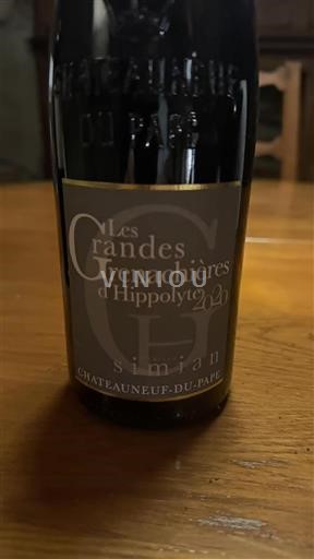 Rhônen laakso Châteauneuf-du-Pape Château Simian Les Grandes Grenachières d'Hippolyte 2020