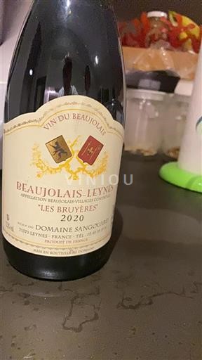 Vin Rouge sec Les Bruyères Domaine Sangouard 2020 France Beaujolais AOC