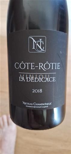 Rhônen laakso Côte-rôtie Nicolas Champagnieux La Dédicace 2018
