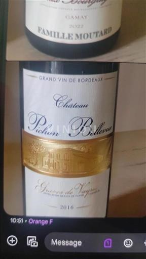 Bordeaux Graves-de-vayres Château Pichon Bellevue 2016