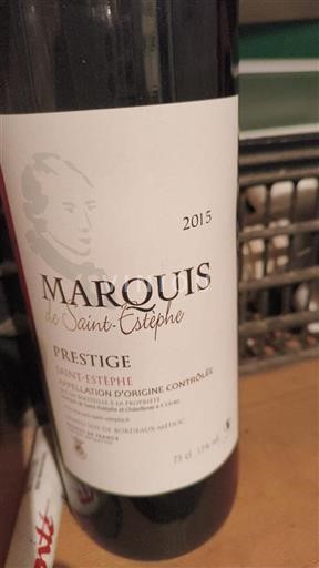 Vin Rouge sec Prestige Marquis de Saint-Estèphe 2015 France Bordeaux Saint-Estèphe