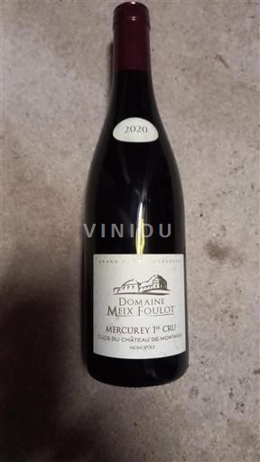 Bourgogne Ospecificerad Premier Cru Domaine Meix Foulot Clos du Château de Montaigu 2020