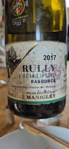 Bourgogne Rully Premier Cru Domaine Manigley Rabourcé 2017