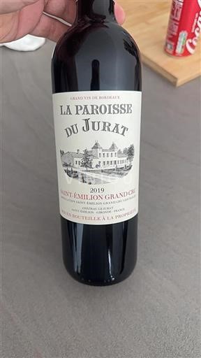 Burdeos Saint-Émilion Gran Cru Grand Cru Le Jurat La Paroisse du Jurat 2019