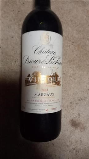 Bordeaux Margaux Grand Cru Château Prieuré-Lichine 2003
