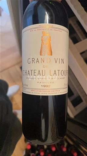 Bordeaux Pauillac Grand Cru Latour Grand Vin 1992