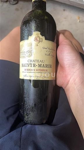 Bordeaux Bordeaux Supérieur Château Sainte-Marie Vieilles Vignes 2002