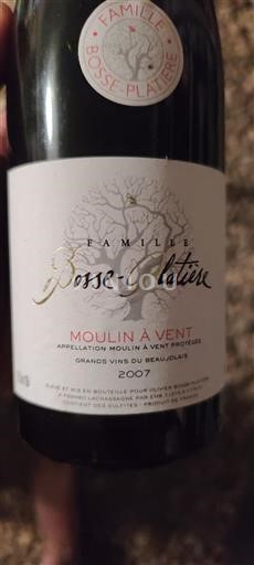 Beaujolais Moulin-à-vent Famille Bosse-Platière 2007