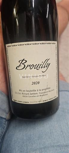 Vin Rouge sec Richard Jambon 2020 France Beaujolais Brouilly
