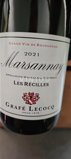 Burgundy Marsannay Grafé Lecocq Les Récilles 2021