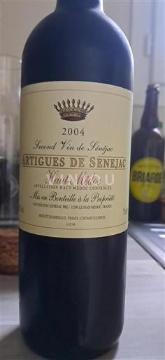 Bordéus Haut-Médoc Artigues de Sénéjac Second Vin de Sénéjac 2004