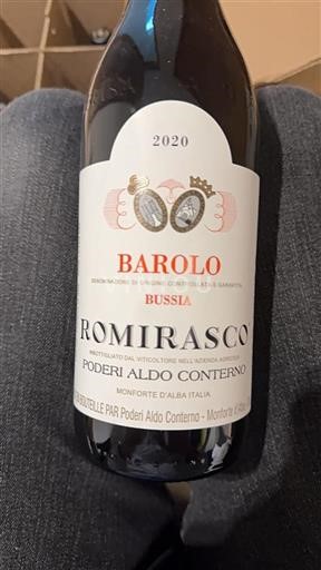 Vin Rouge sec Romirasco Poderi Aldo Conterno 2020 Italie Piémont Barolo