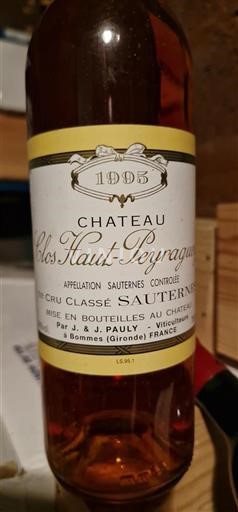 Bordeaux Sauternes Premier Cru Château Clos Haut-Peyraguey 1995