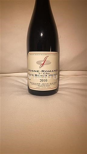 Borgogna Vosne-Romanée Premier Cru Domaine Jean Grivot Les Beaux Monts 2010