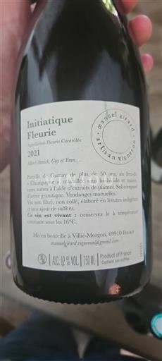 Beaujolais Fleurie Manuel Girard Initiatique 2021