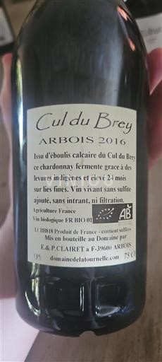 Jura Arbois Domaine La Tournelle Cul du Brey 2016