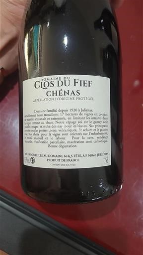 Beaujolais Chénas Domaine Clos du Fief 2023