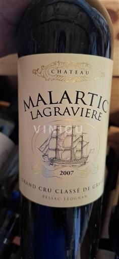 Bordeaux Pessac-Léognan Grand Cru Château Malartic-Lagravière 2007