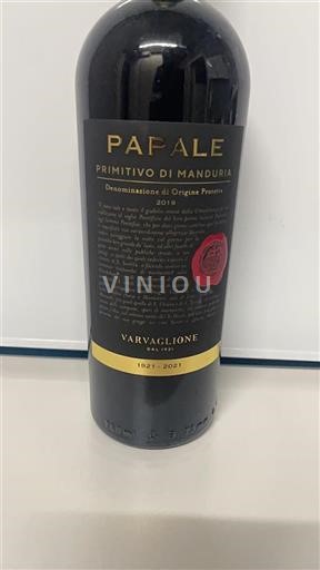 Apulia Mandurian primitiivi Varvaglione Papale 2019