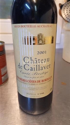 Bordeaux Premières Côtes de Bordeaux Château Caillavet Prestige 2001