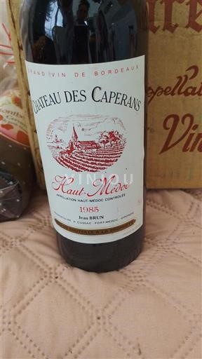 Vin Rouge sec Château Des Caperans 1985 France Bordeaux Haut-Médoc