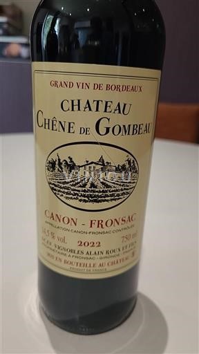Bordeaux Canon-Fronsac Château Chêne de Gombeau 2022