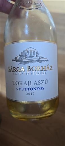 Tokaj Sárga Borház Tokaji Aszú 5 Puttonyos 2017