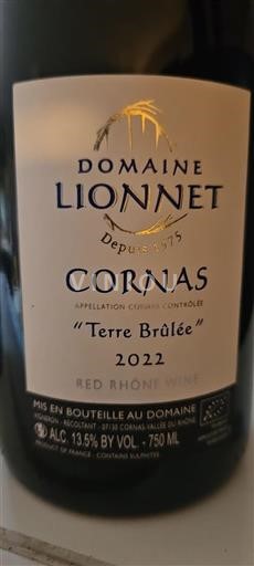 Údolí Rhôny Cornas Domaine Lionnet Terre Brûlée 2022