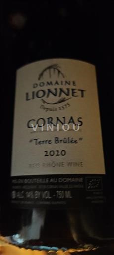 Údolí Rhôny Cornas Domaine Lionnet Terre Brûlée 2020