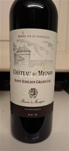 Burdeos Saint-Émilion Gran Cru Grand Cru Château Mignon 2016