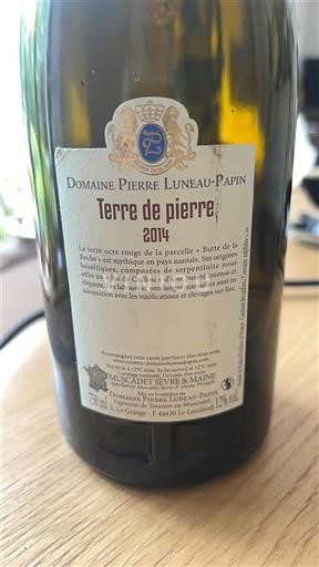 Valle della Loira Muscadet Sèvre et Maine Domaine Pierre Luneau-Papin Terre de Pierre 2014
