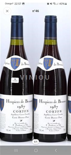 Burgundy Corton Grand Cru Hospices de Beaune Docteur-Peste 1987