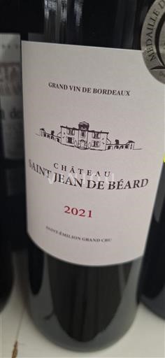 Bordeaux Saint-Émilion Grand Cru Grand Cru Château Saint Jean de Béard 2021