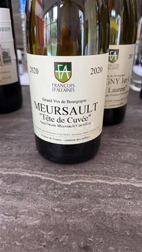 Bourgogne Meursault François Allaines Tête de 2020
