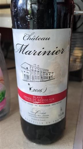 Bordeaux Blaye-Côtes-de-Bordeaux Château Marinier 2016