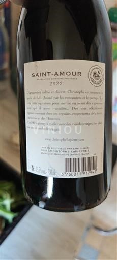 Beaujolais Saint-Amour Christophe Lapierre 2022