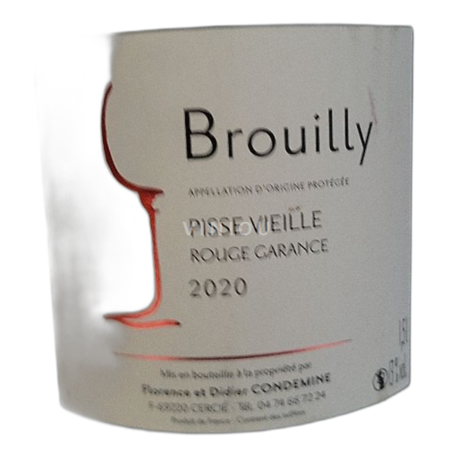 Beaujolais Brouilly Florence et Didier Condemine Pisse Vieille Rouge Garance 2020