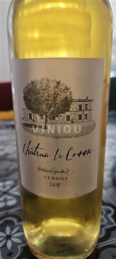 Bordeaux Cérons Château Le Cosse 2018