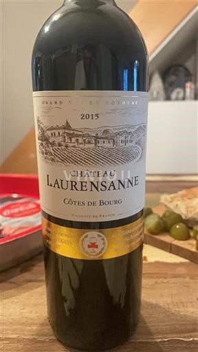 Vin Rouge sec Château Laurensanne 2015 France Bordeaux Côtes-de-bourg AOC