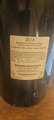Provence Coteaux d'Aix-en-Provence Domaine Beauchamp Temps d'amphore 2016