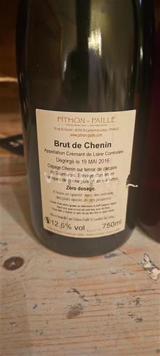 Valle della Loira Crémant-de-Loire Pithon-Paillé Brut de Chenin 2016