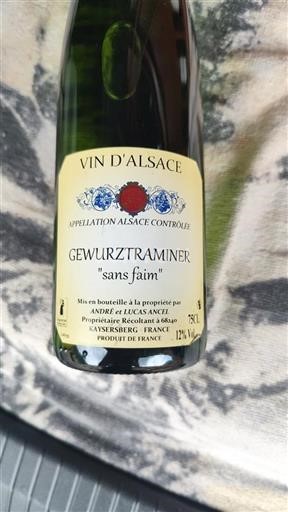 Elzas Gewurztraminer Grand Cru André et Lucas Ancel sans faim Niet-geïntegreerd