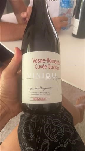 Vin Rouge sec Cuvée Quatrain Gérard Mugneret 2022 France Bourgogne Vosne-romanée