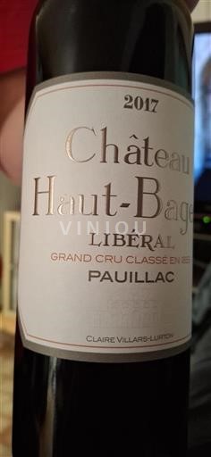 Bordeaux Pauillac Grand Cru Château Haut-Bages Libéral 2017