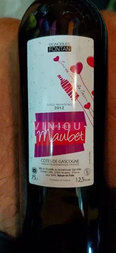 Sydvestfrankrig Côtes de Gascogne Vignobles Fontan Maubet 2012