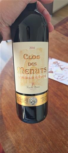 Bordeaux Saint-Émilion Grand Cru Grand Cru Clos des Menuts 2016