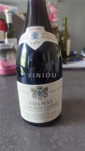 Burgundy Volnay Premier Cru Château Meursault Clos des Chênes 1987