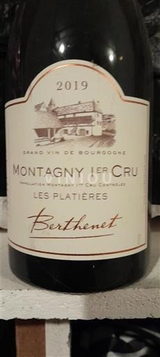 Bourgogne Ikke specificeret Premier Cru Berthenet Les Platières 2019