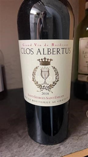 Bordeaux Saint-Georges-Saint-Émilion Clos Albertus 2018